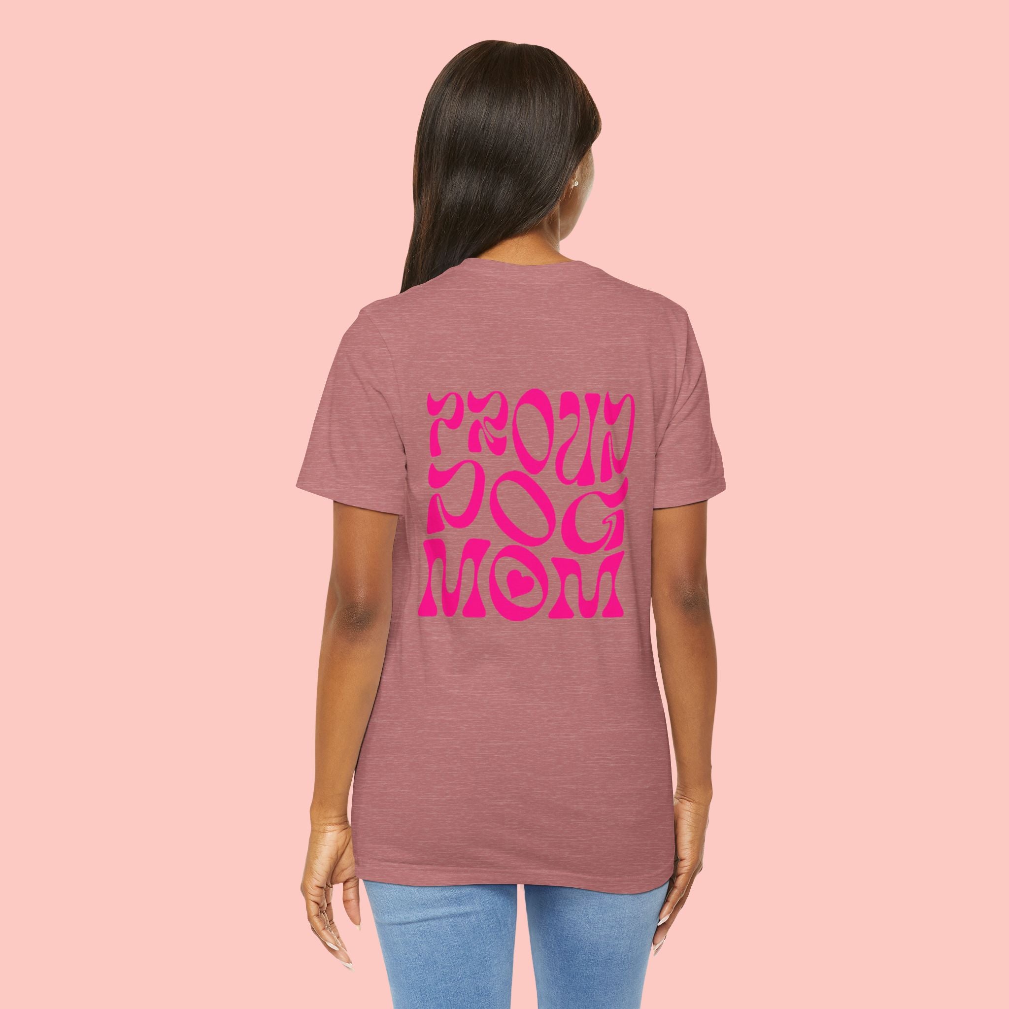 Proud Dog Mom T-Shirt — Retro Pink Graphic Tee for Pet Lovers