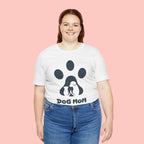 Dog Mom T‑Shirt — Paw Print with Dog & Puppy Graphic