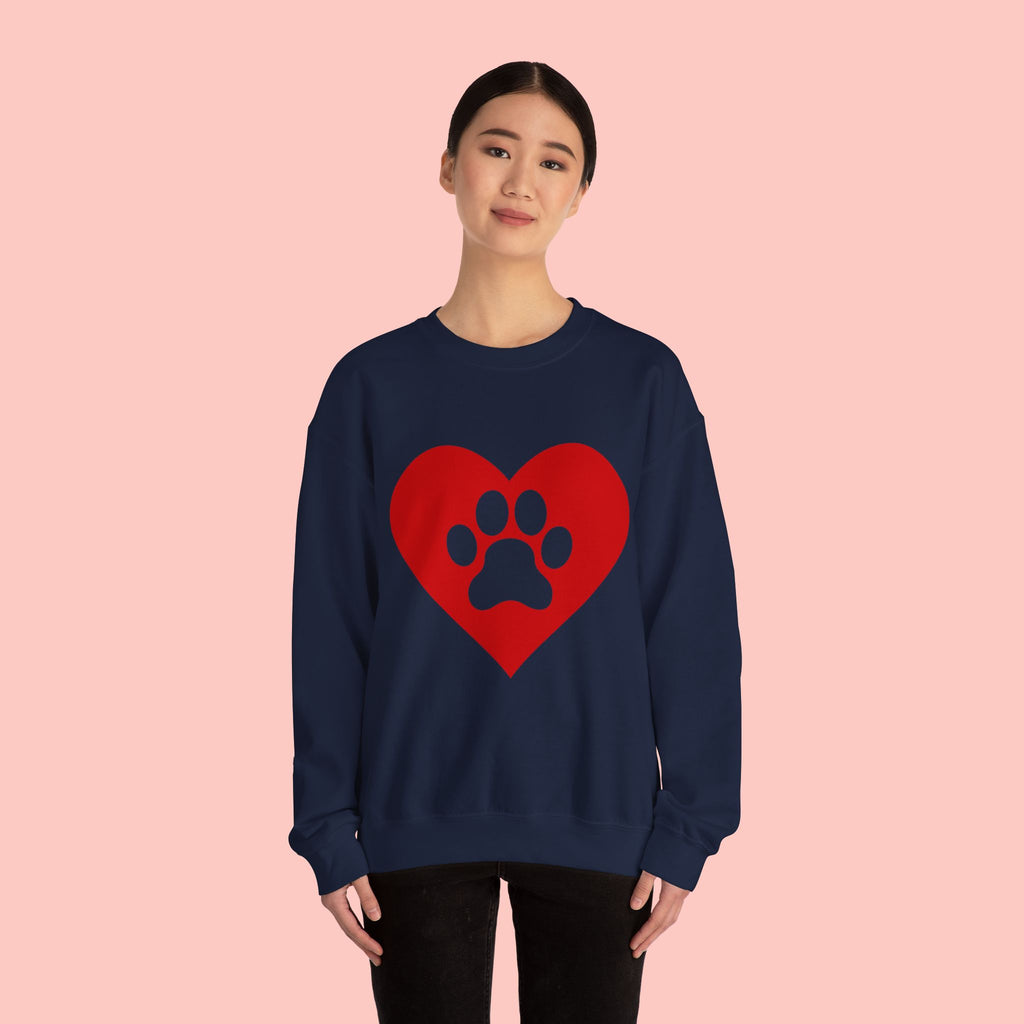 Heart Paw Crewneck Sweatshirt — Cute Pet Lover Pullover