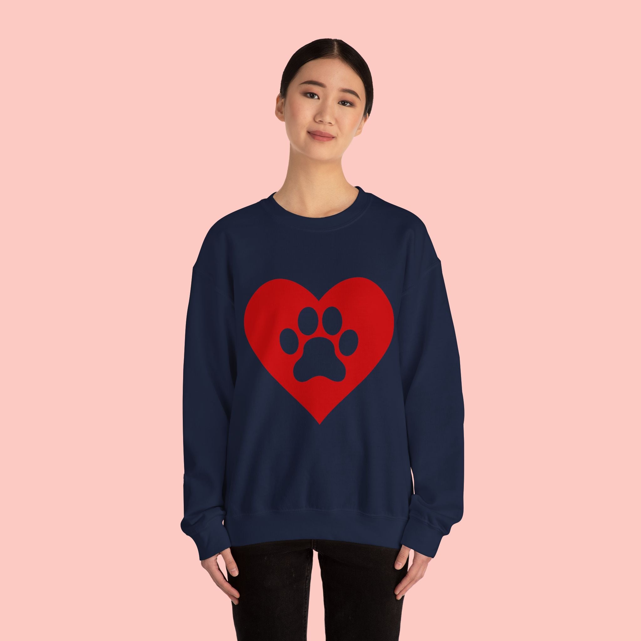 Heart Paw Crewneck Sweatshirt — Cute Pet Lover Pullover