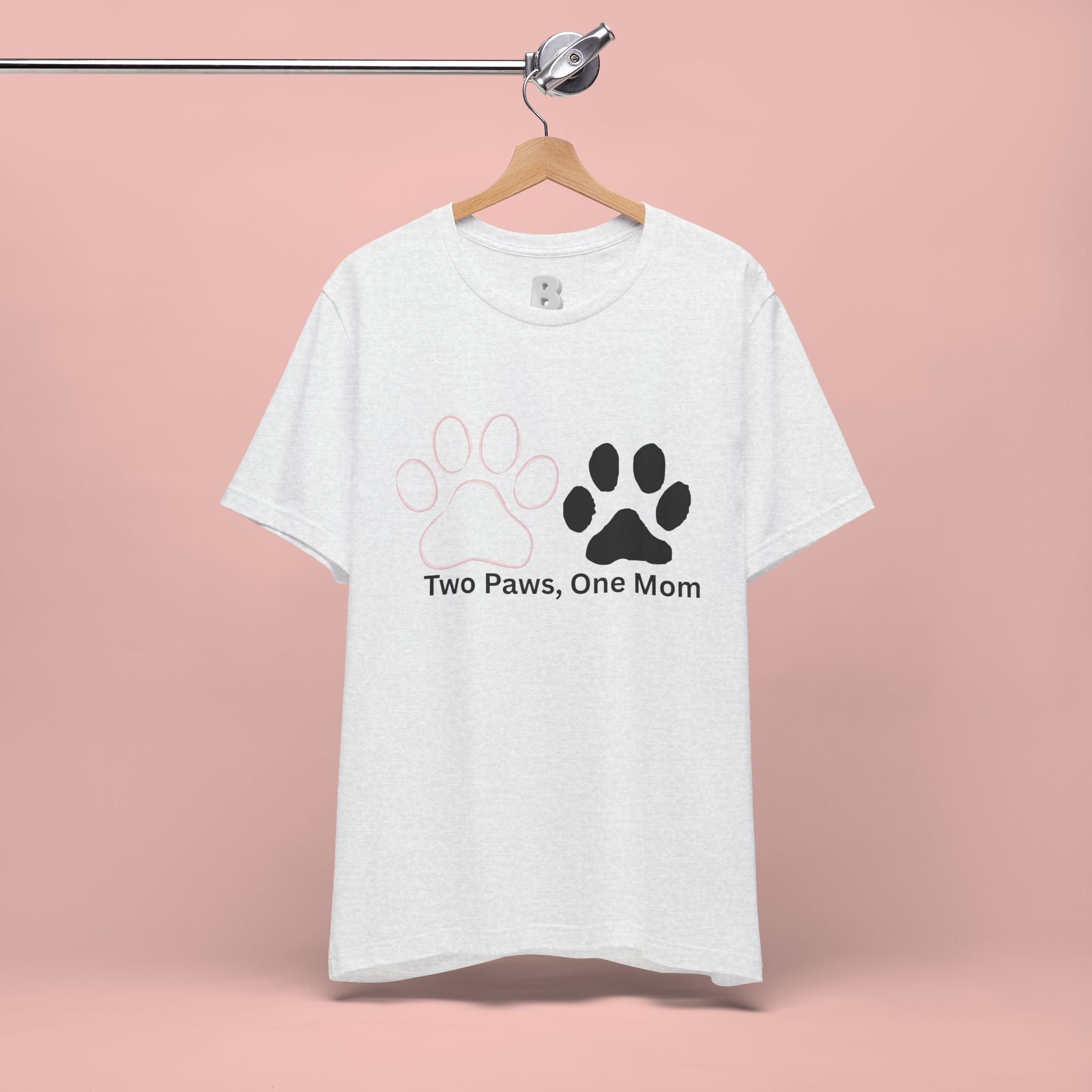 Two Paws, One Mom T-Shirt – Cute Dog Mom Paw Print Tee