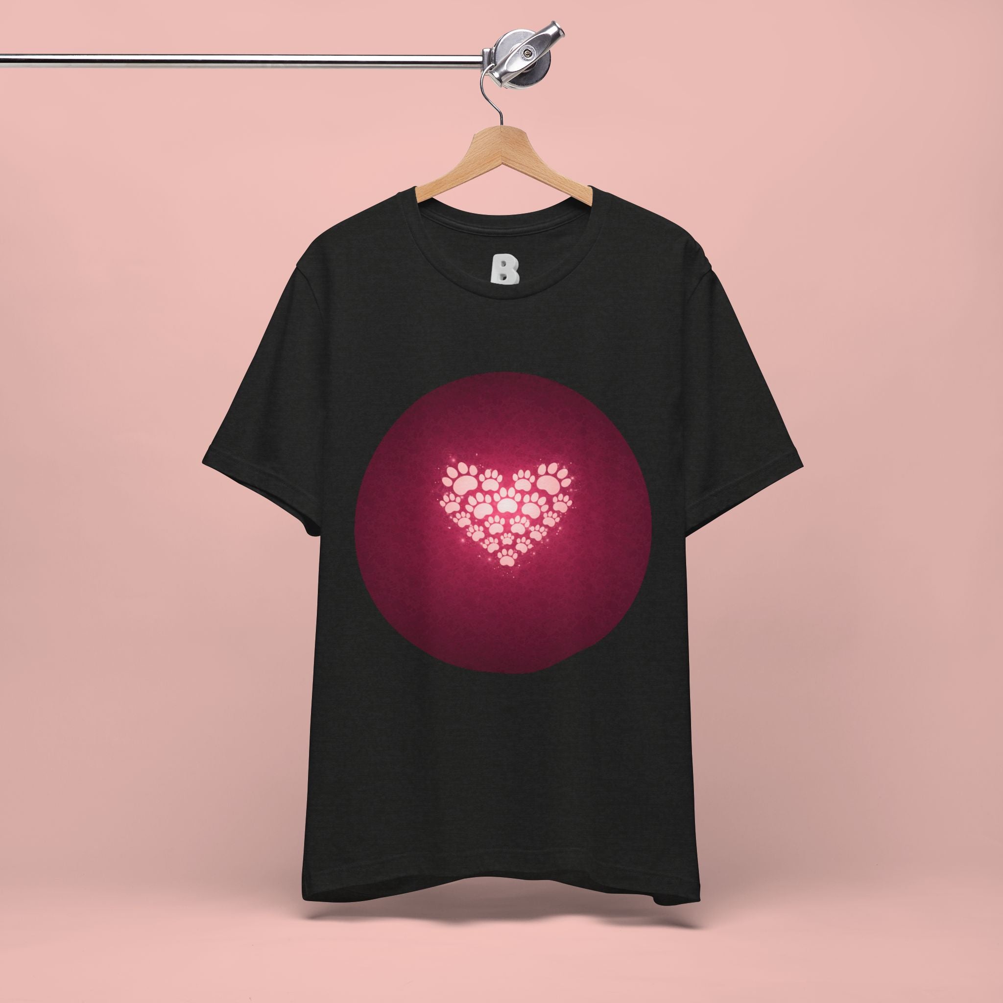Paw Print Heart T‑Shirt — Cute Pet Lover Tee
