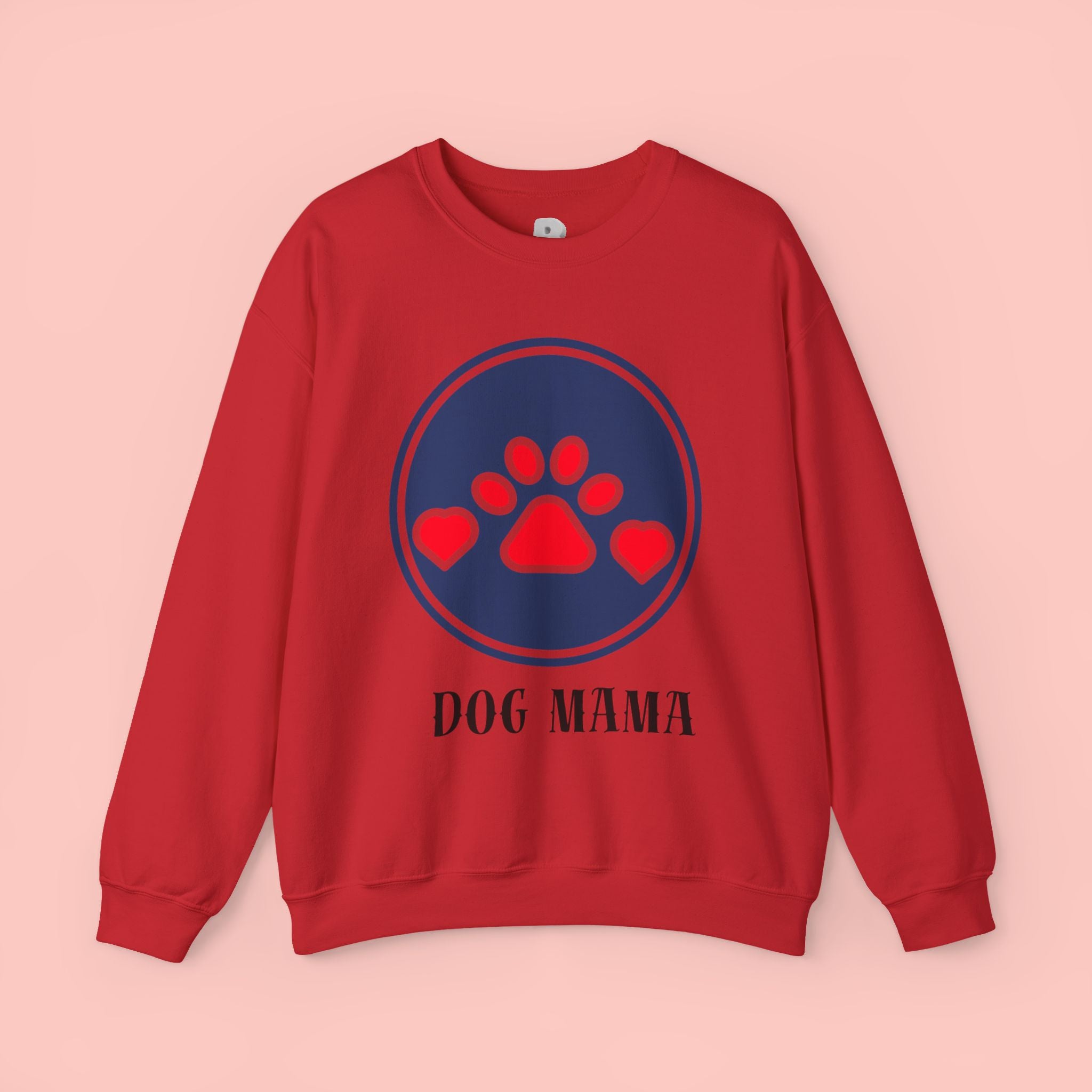 Dog Mama Crewneck Sweatshirt — Cute Paw Print Graphic for Dog Lovers