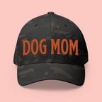 Dog Mom Embroidered Cap – White Structured Baseball Hat
