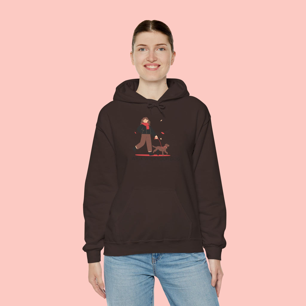 Dog Walk Hoodie — "Walk With Your Dog" Cozy Pet Lover Sweatshirt