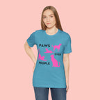 Paws Over People Tee — Pink Cats & Dogs Graphic T-Shirt