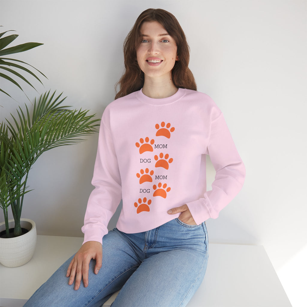 Dog Mom Paw Print Sweatshirt — Cute Pet Lover Crewneck