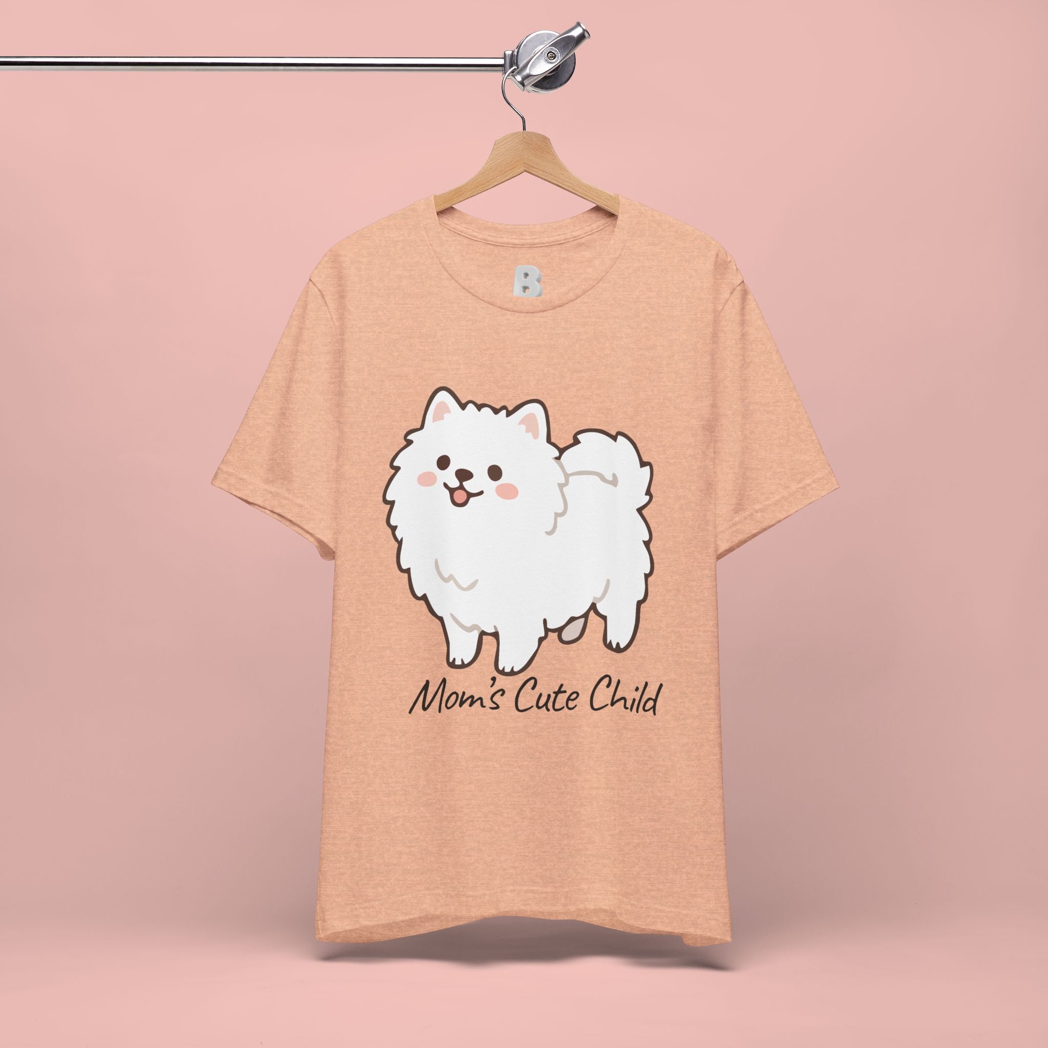 Cute Fluffy Pomeranian Tee — "Mom's Cute Child" Dog T-Shirt