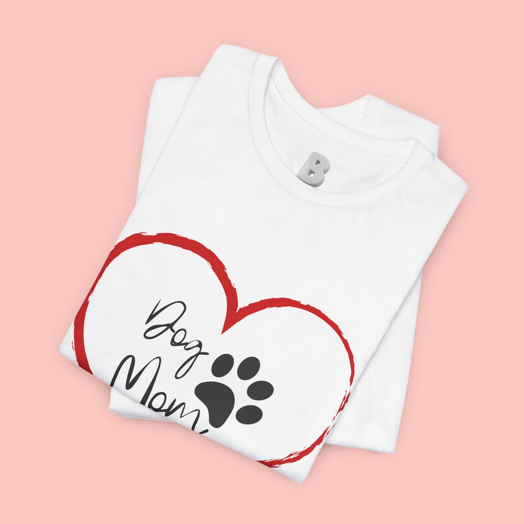 Dog Mom Heart Paw T‑Shirt