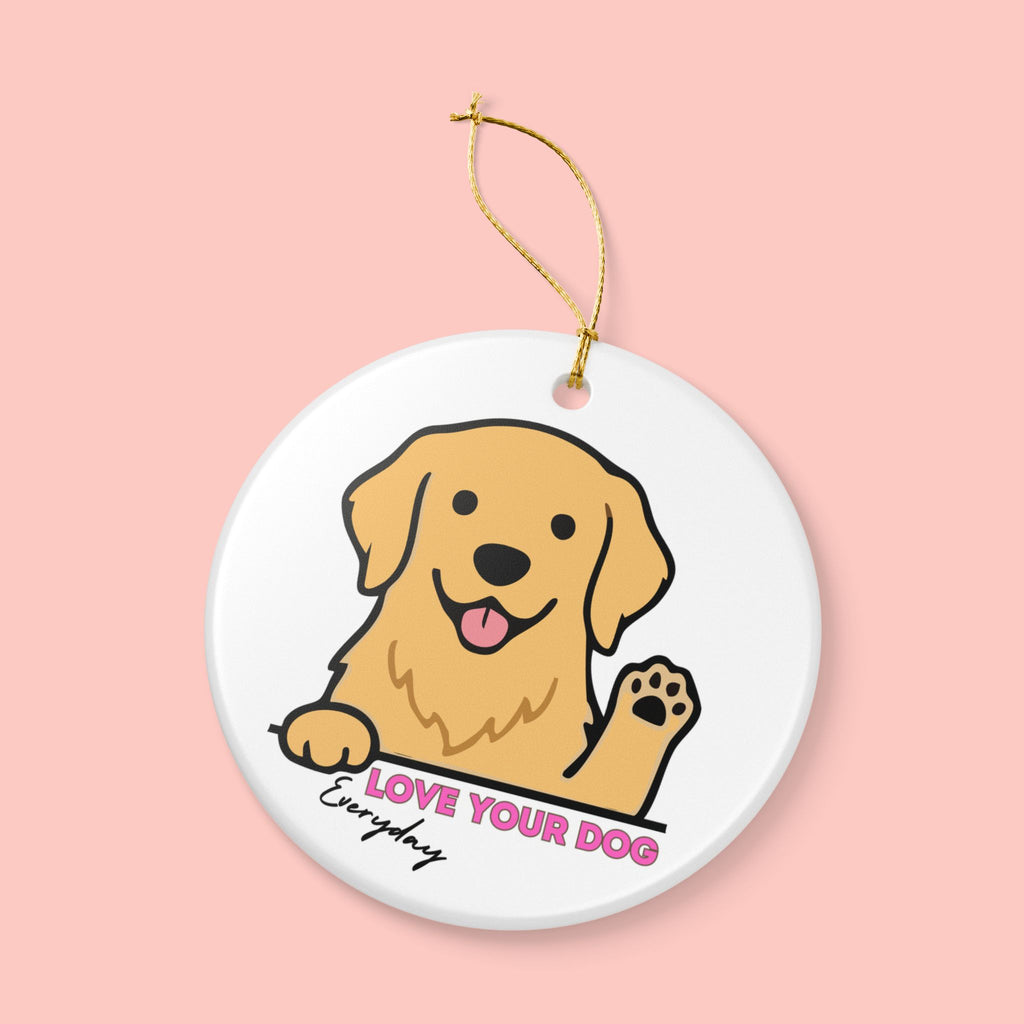 Dog Ornament — 'Love Your Dog Everyday' Ceramic Pet Memorial Decoration