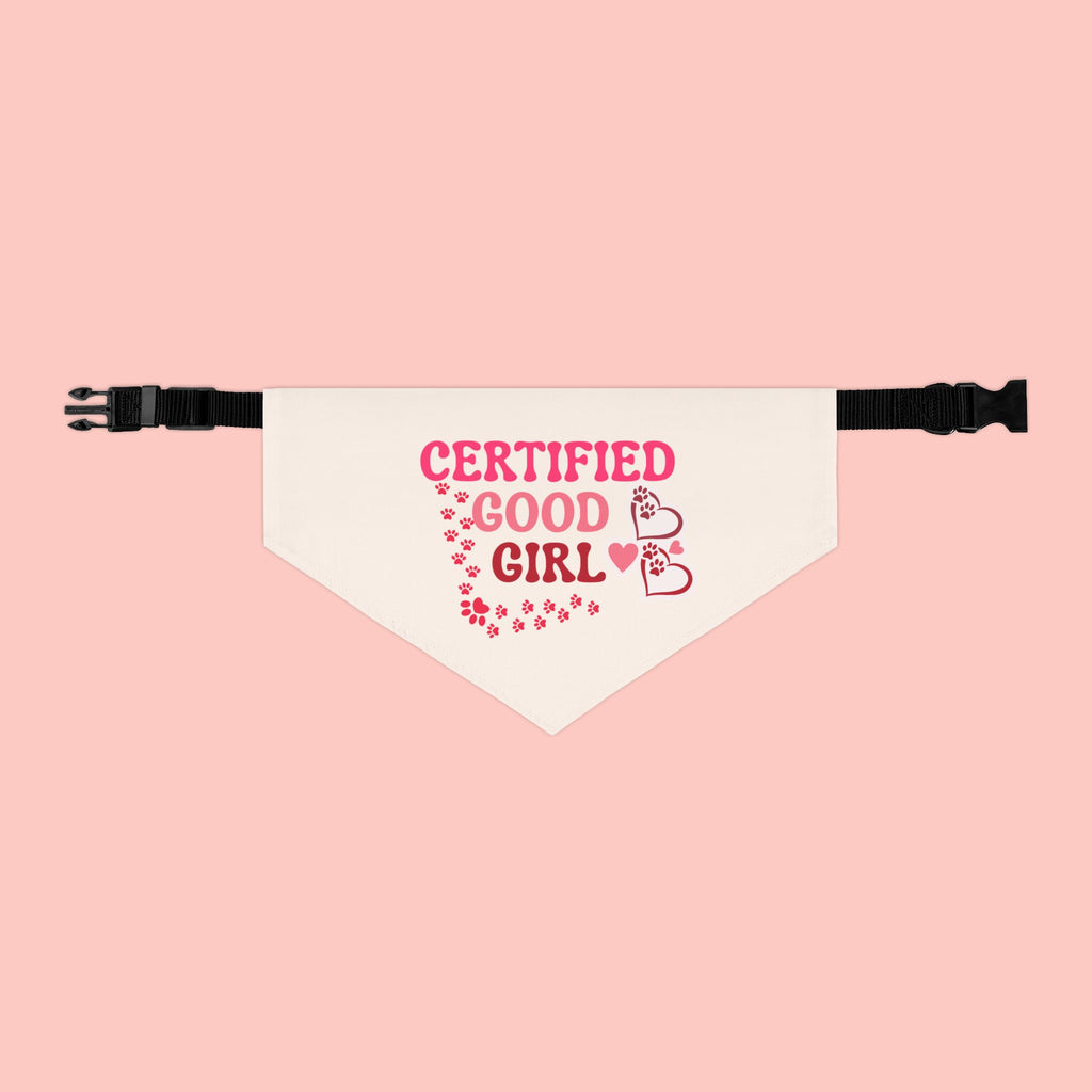 Certified Good Girl Pet Bandana Collar – Cute Heart Dog Bandana for Puppies & Small Dogs