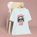 Cute Dog Tee — Headphones Puppy Graphic T-Shirt