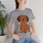 Dachshund Puppy Graphic T-Shirt — Cute Brown Dog Tee