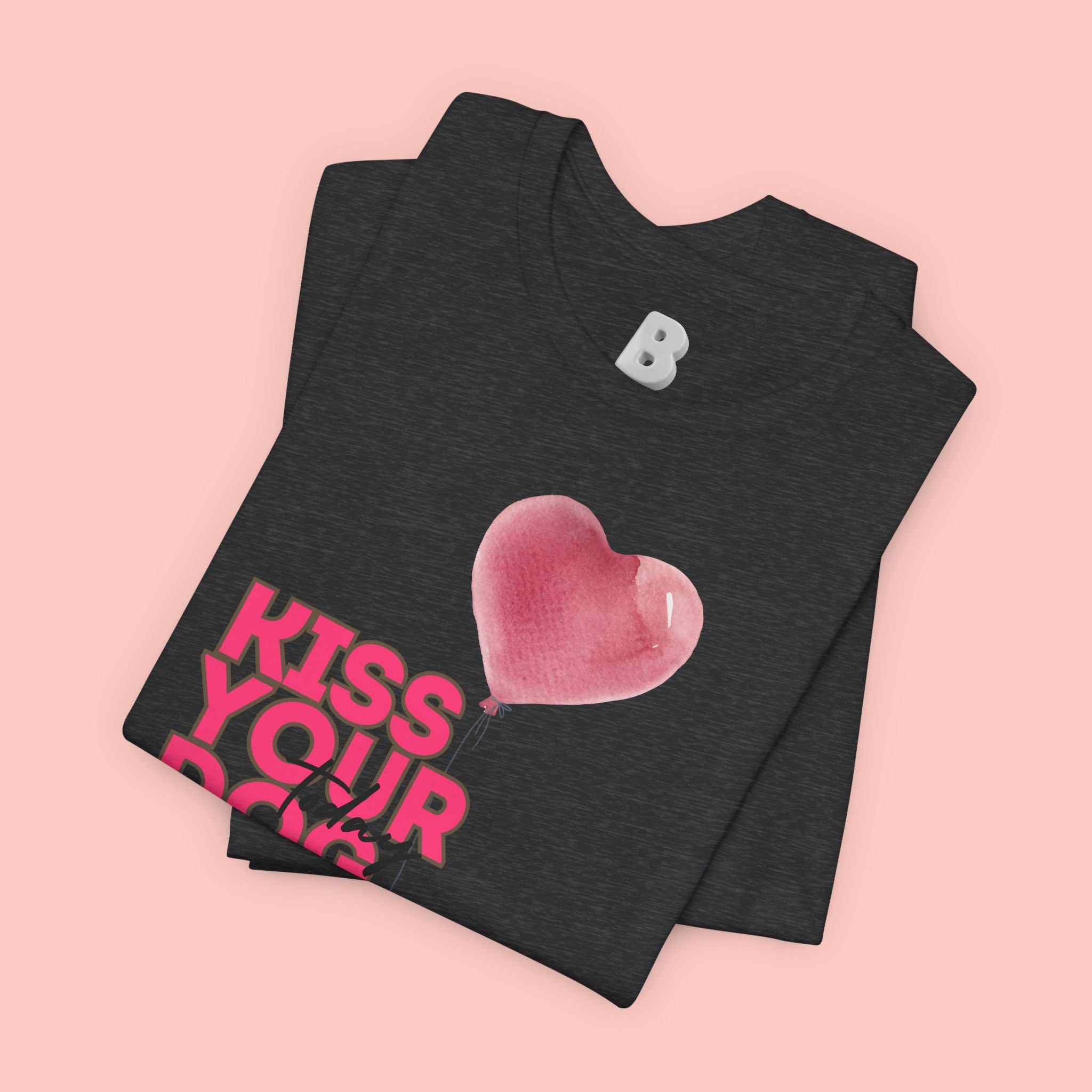 Kiss Your Dog T-Shirt — Cute Corgi with Heart Balloon Pet Lover Tee