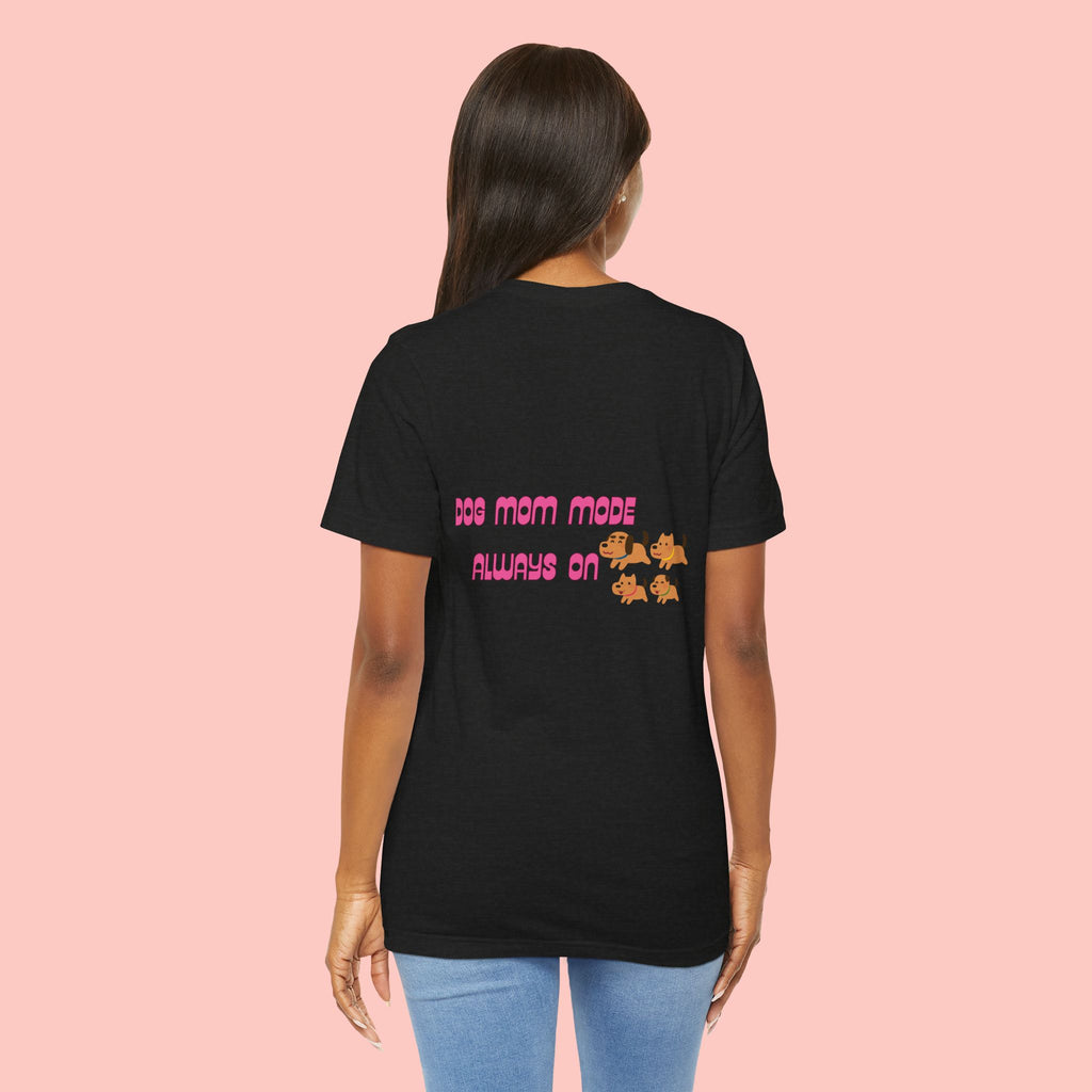 Dog Mom Tee — "Dog Mom Made, Always On" Cute Paw Print Graphic T-Shirt