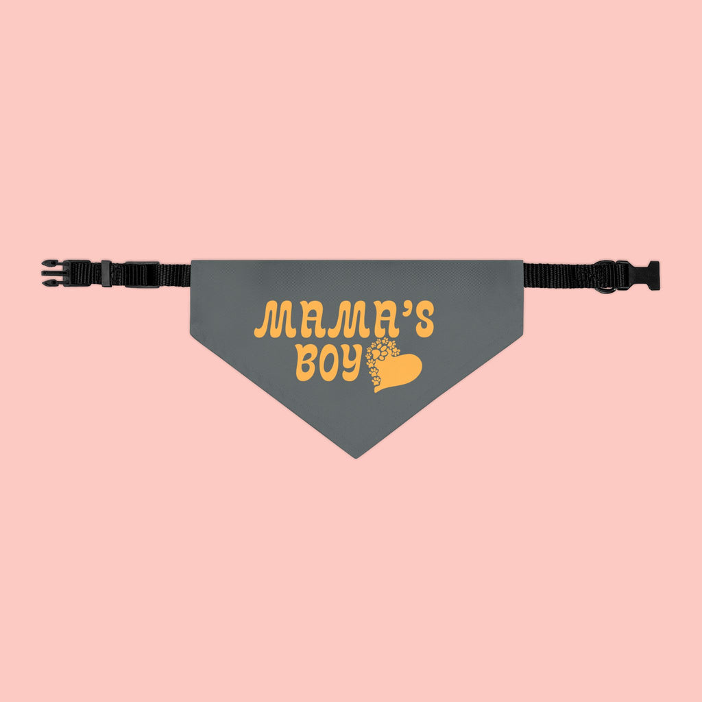Mama's Boy Pet Bandana Collar – Cute Dog Bandana with Heart Paw Design