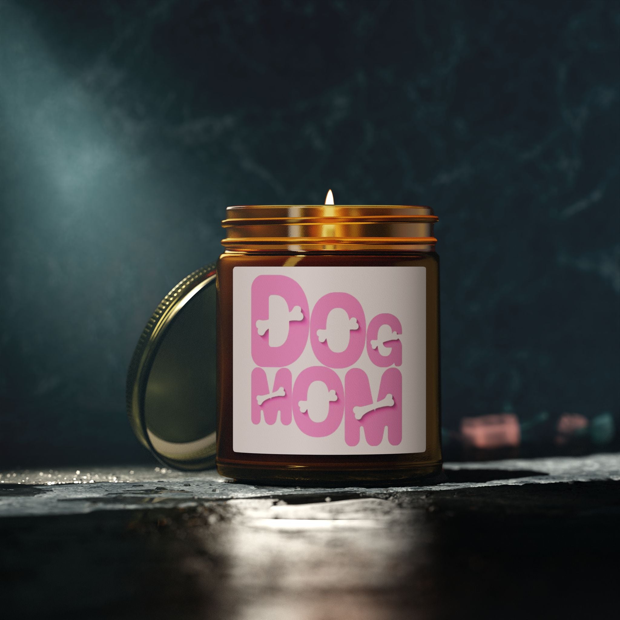 Dog Mom Scented Candle (Coconut Apricot Wax) — 4oz/9oz Gift for Pet Lovers