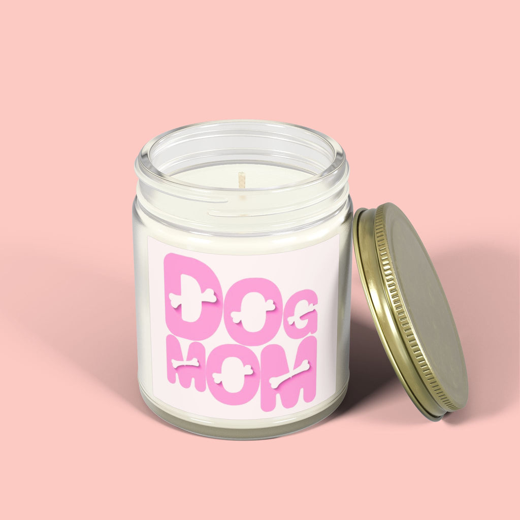Dog Mom Scented Candle (Coconut Apricot Wax) — 4oz/9oz Gift for Pet Lovers
