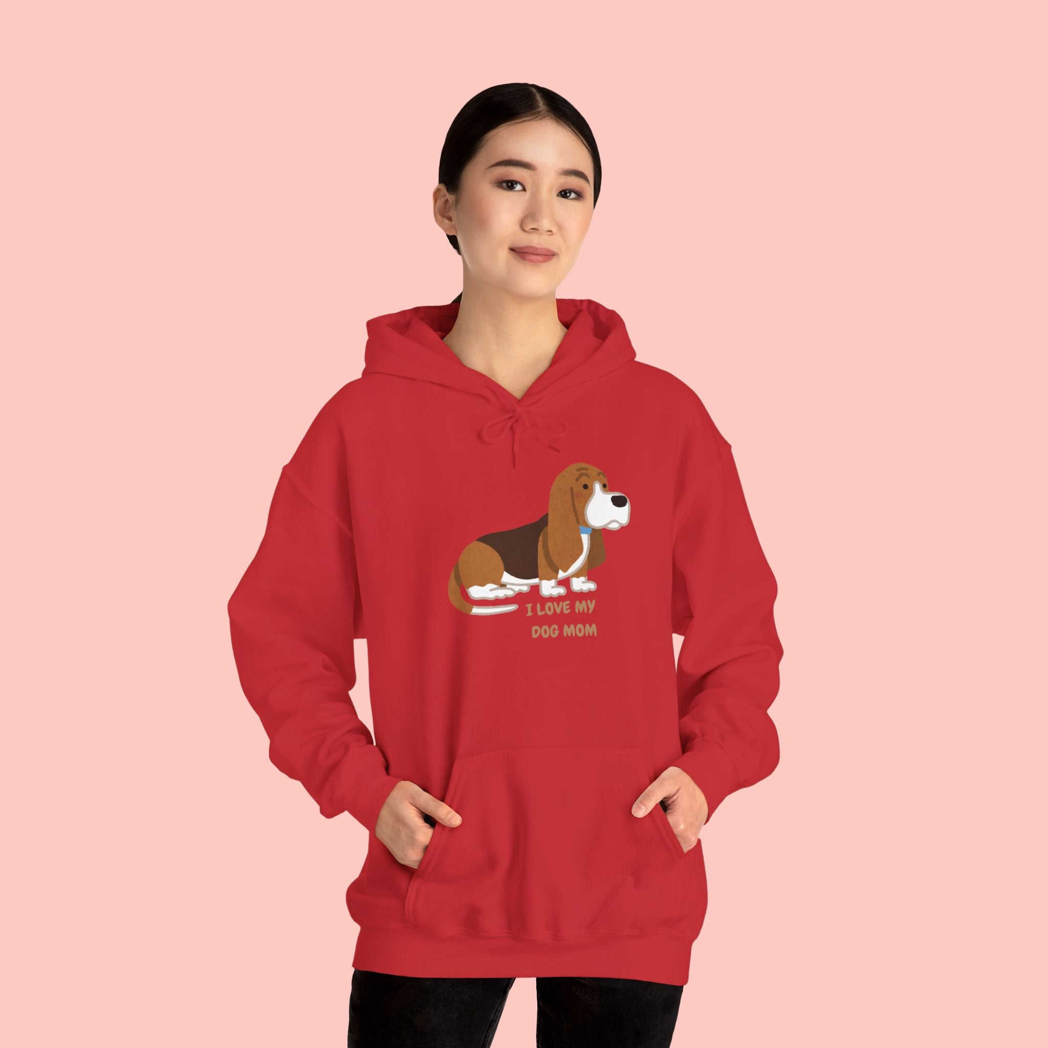 Dog Mom Hoodie — Cute Basset Hound I Love My Dog Mom Sweatshirt