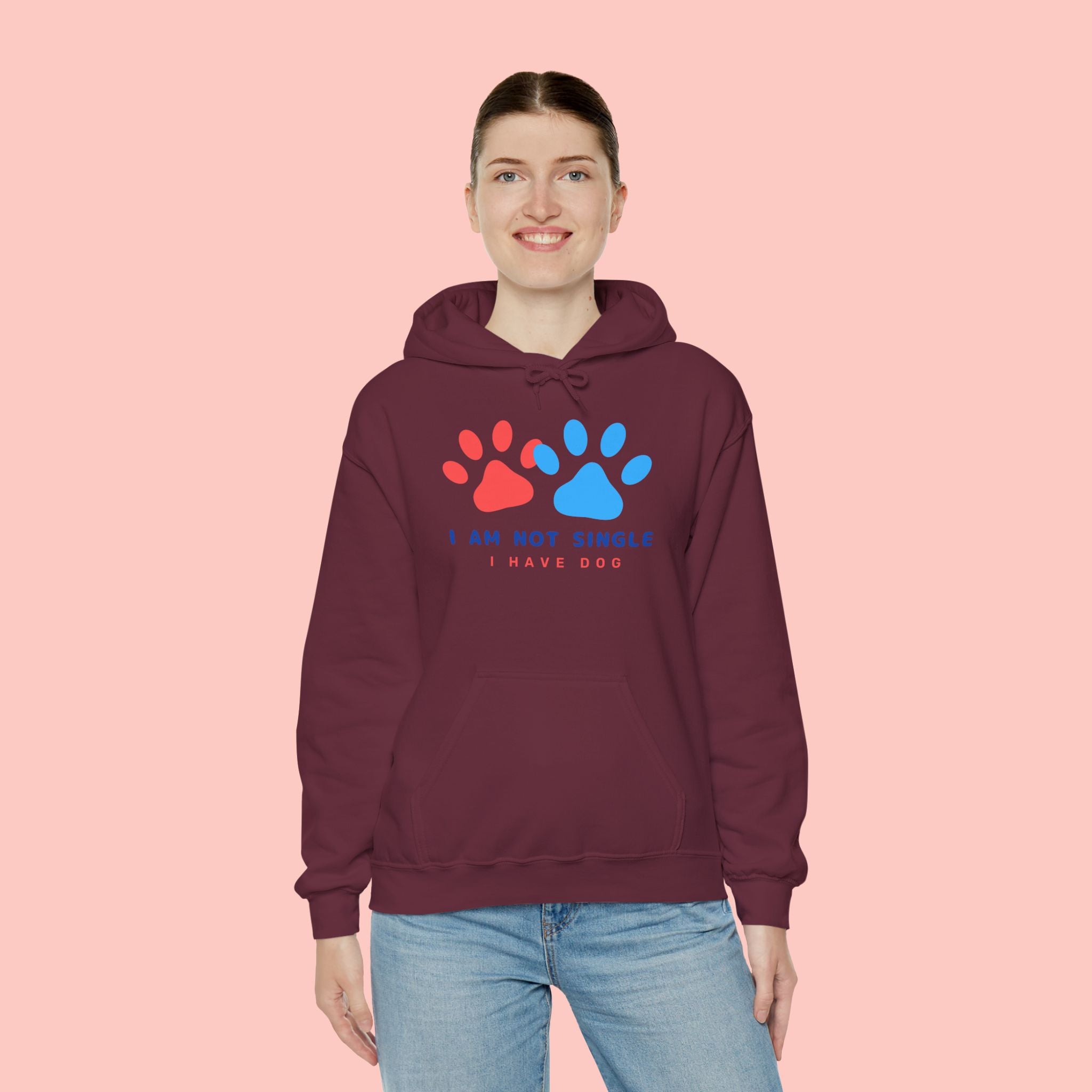 Dog Mom Hoodie – “I Am Not Single I Have Dog” Paw Print Hoodie