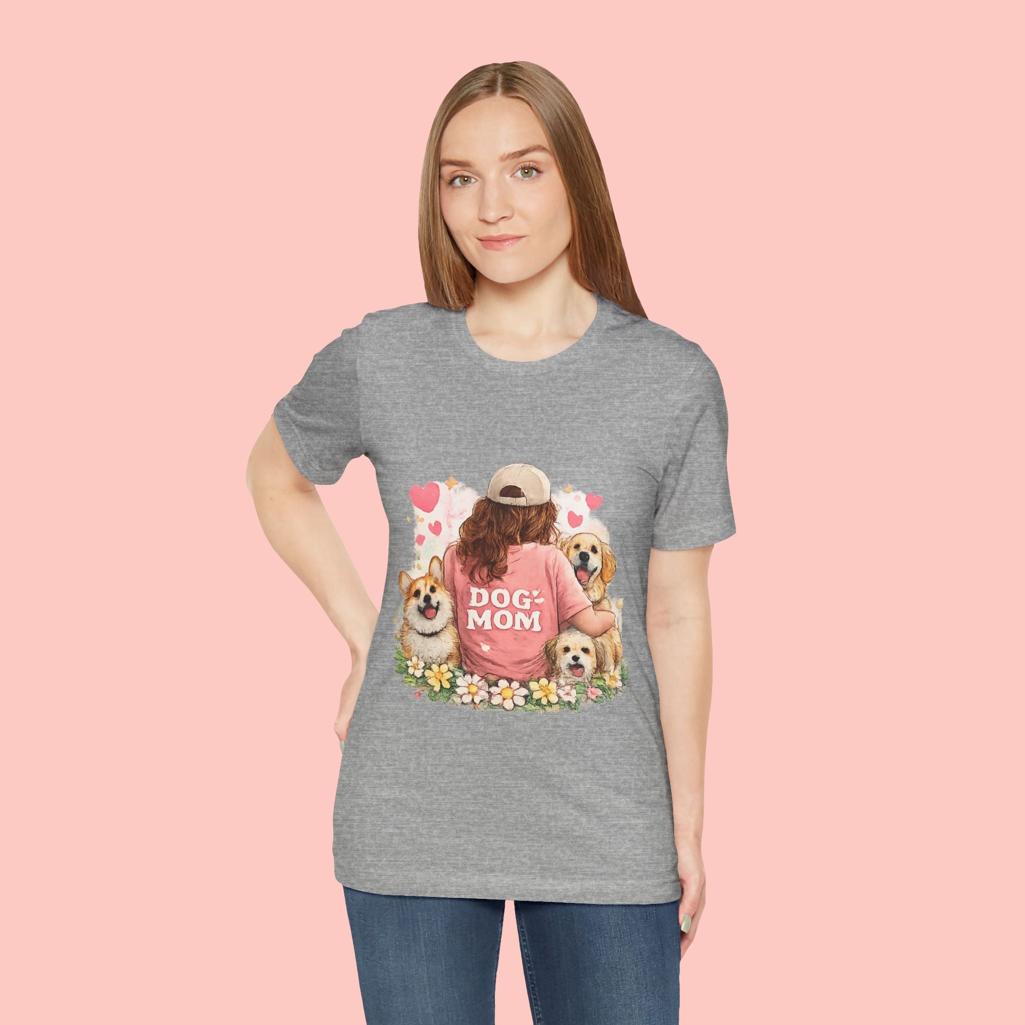 Dog Mom T-Shirt - Cute Woman with Dogs Graphic Tee