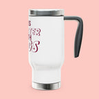 Life Is Better With Dogs Stainless Steel Travel Mug — 14oz Dog Lover Tumbler with Handle