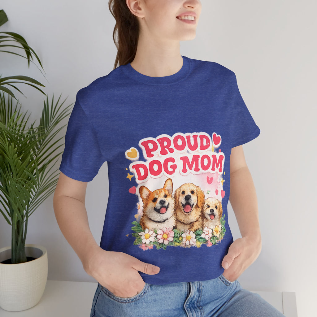 Proud Dog Mom T-Shirt — Cute Corgi & Golden Retriever Floral Tee for Pet Lovers