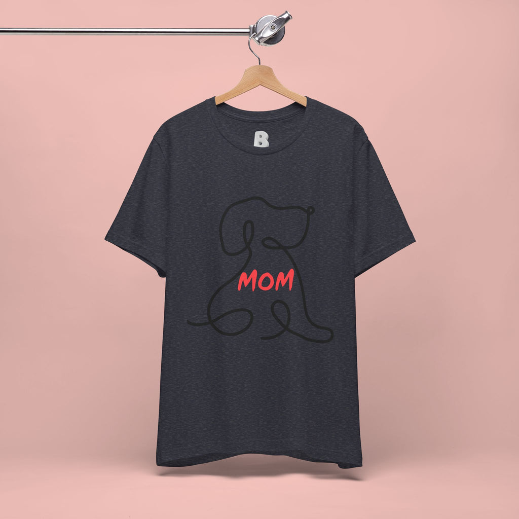Mom Dog T-Shirt — Minimal Line Art Puppy Tee for Dog Moms, Mother's Day Gift