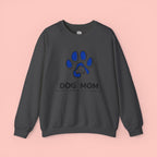 Dog Mom Crewneck Sweatshirt – Blue Paw Graphic "Dog Mom"