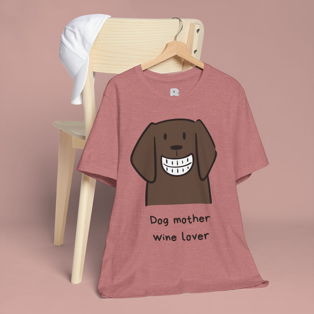 Dog Mother Wine Lover T-Shirt — Cute Cartoon Dog Graphic Tee
