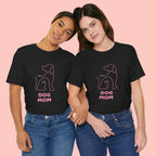 Dog Mom T‑Shirt – Minimal Pink Line Art Dog Tee