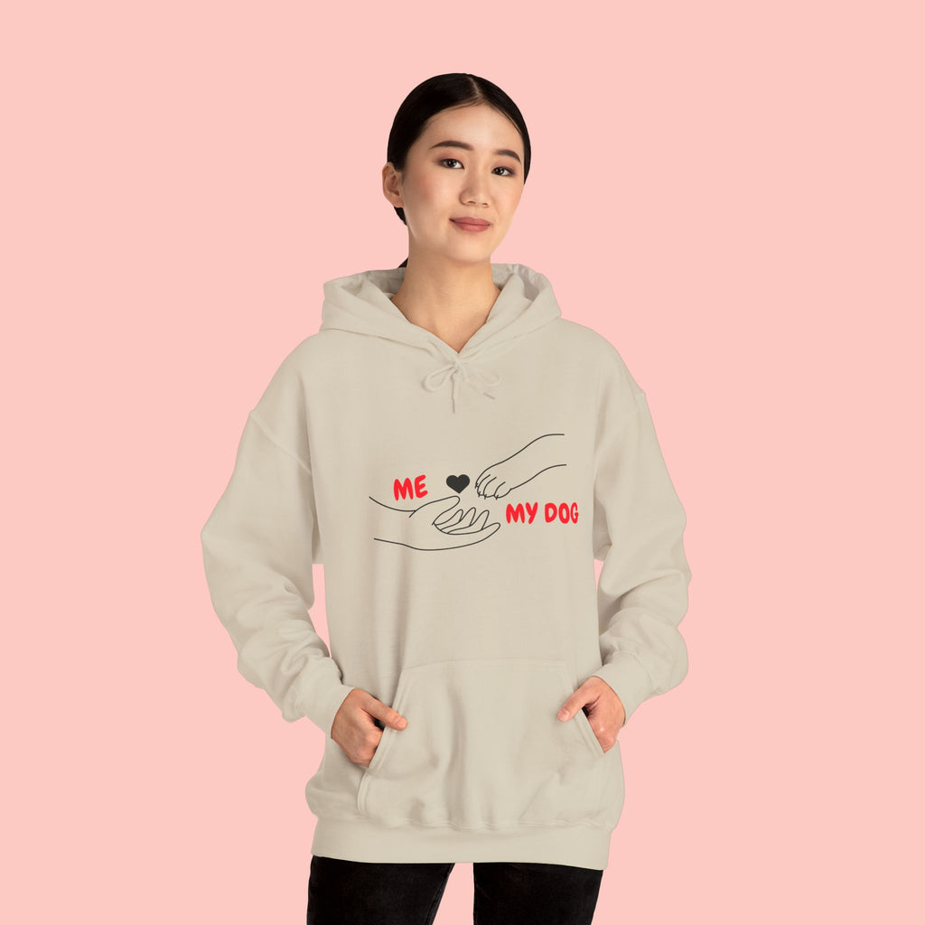Dog Lover Hoodie - "Me  My Dog" Minimalist Paw Heart Sweatshirt