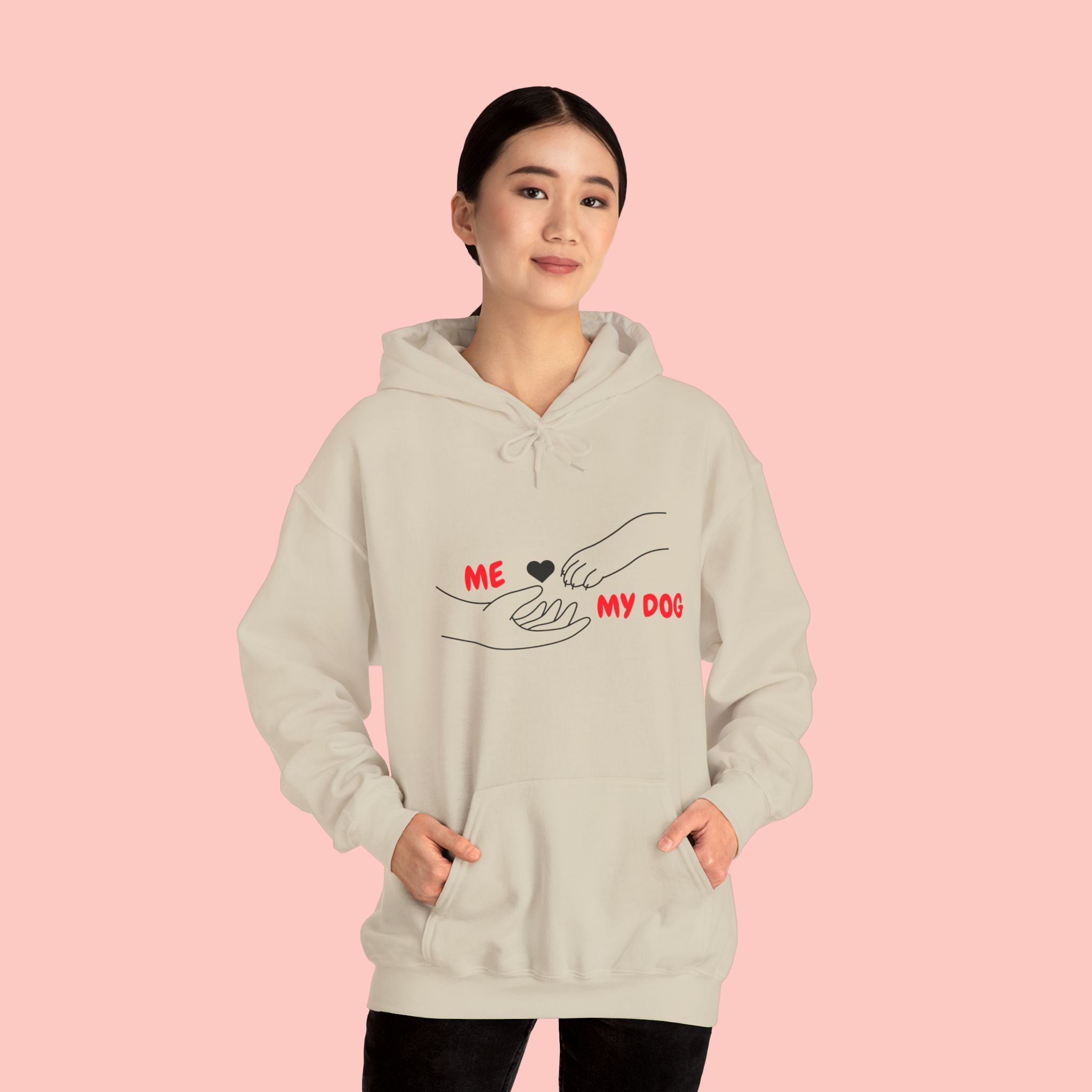 Dog Lover Hoodie - "Me  My Dog" Minimalist Paw Heart Sweatshirt
