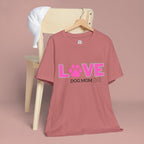 Love Dog Mom T-Shirt — Pink Paw Graphic Tee