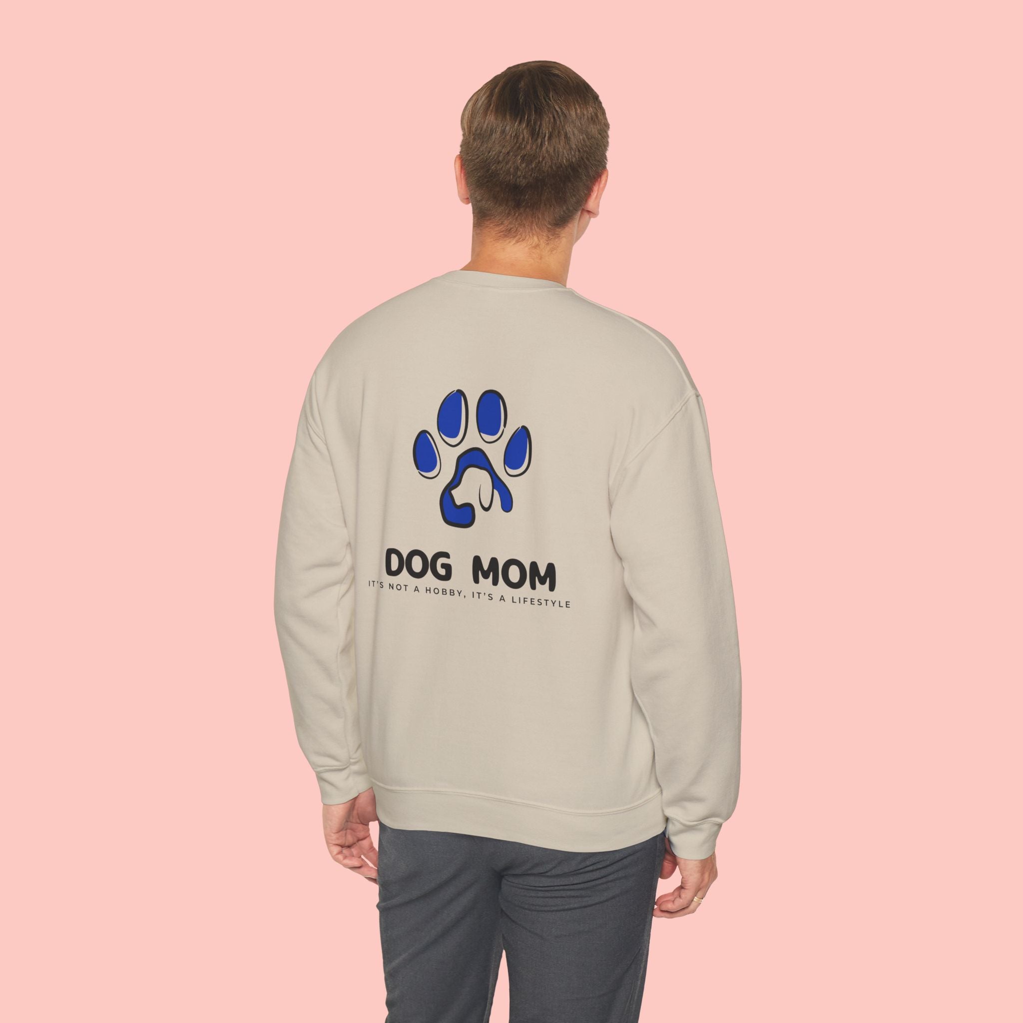 Dog Mom Crewneck Sweatshirt — Blue Paw Graphic
