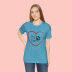 Dog Mom Heart Paw T‑Shirt