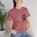 Two Paws, One Mom T-Shirt – Cute Dog Mom Paw Print Tee
