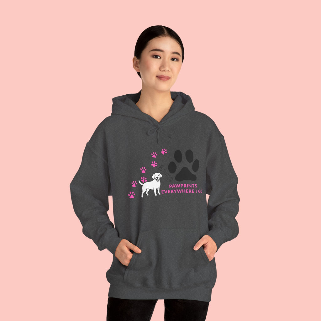 Dog Lover Hoodie — "Pawprints Wherever I Go" Pullover