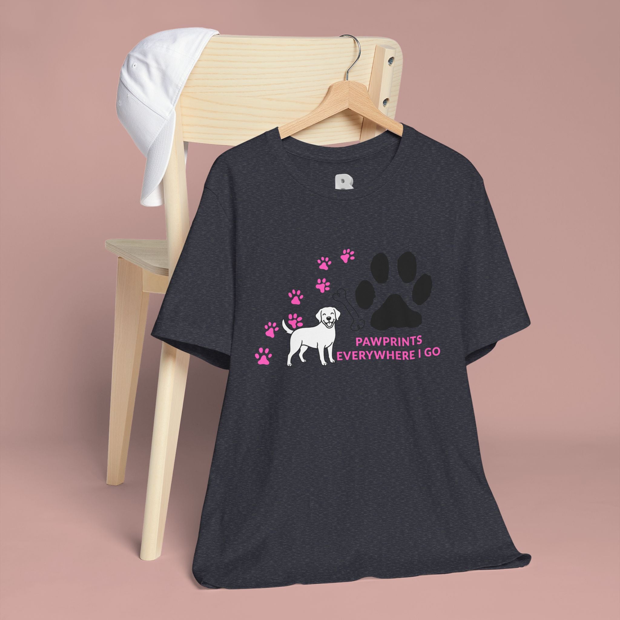 Dog Pawprint T-Shirt — "Pawprints Everywhere I Go" Cute Pet Lover Tee