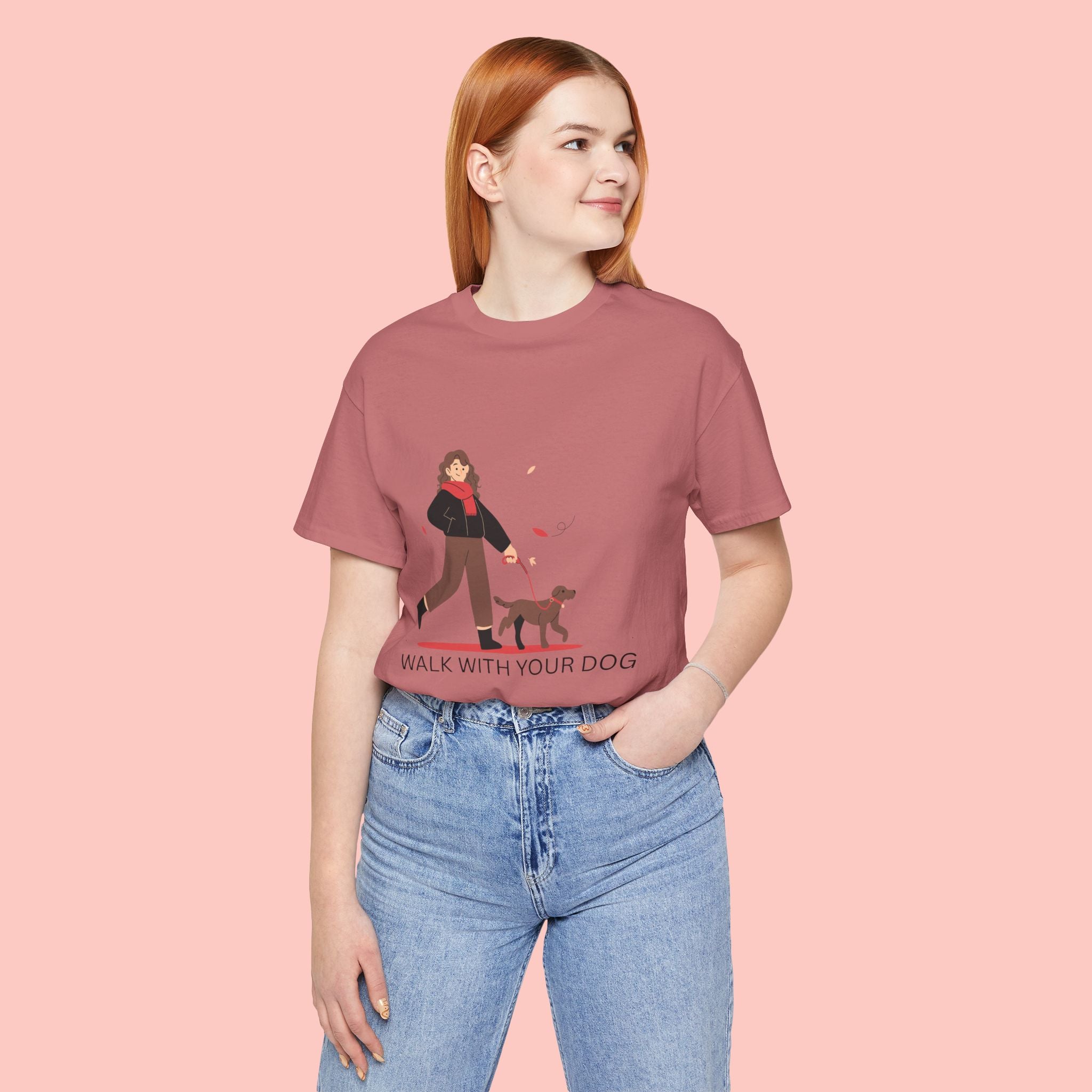 Walk With Your Dog Tee — Cute Dog Walking Graphic T-Shirt
