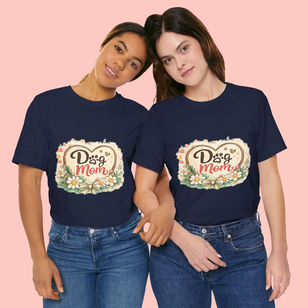 Dog Mom T-Shirt – Floral Paw Heart Graphic Tee