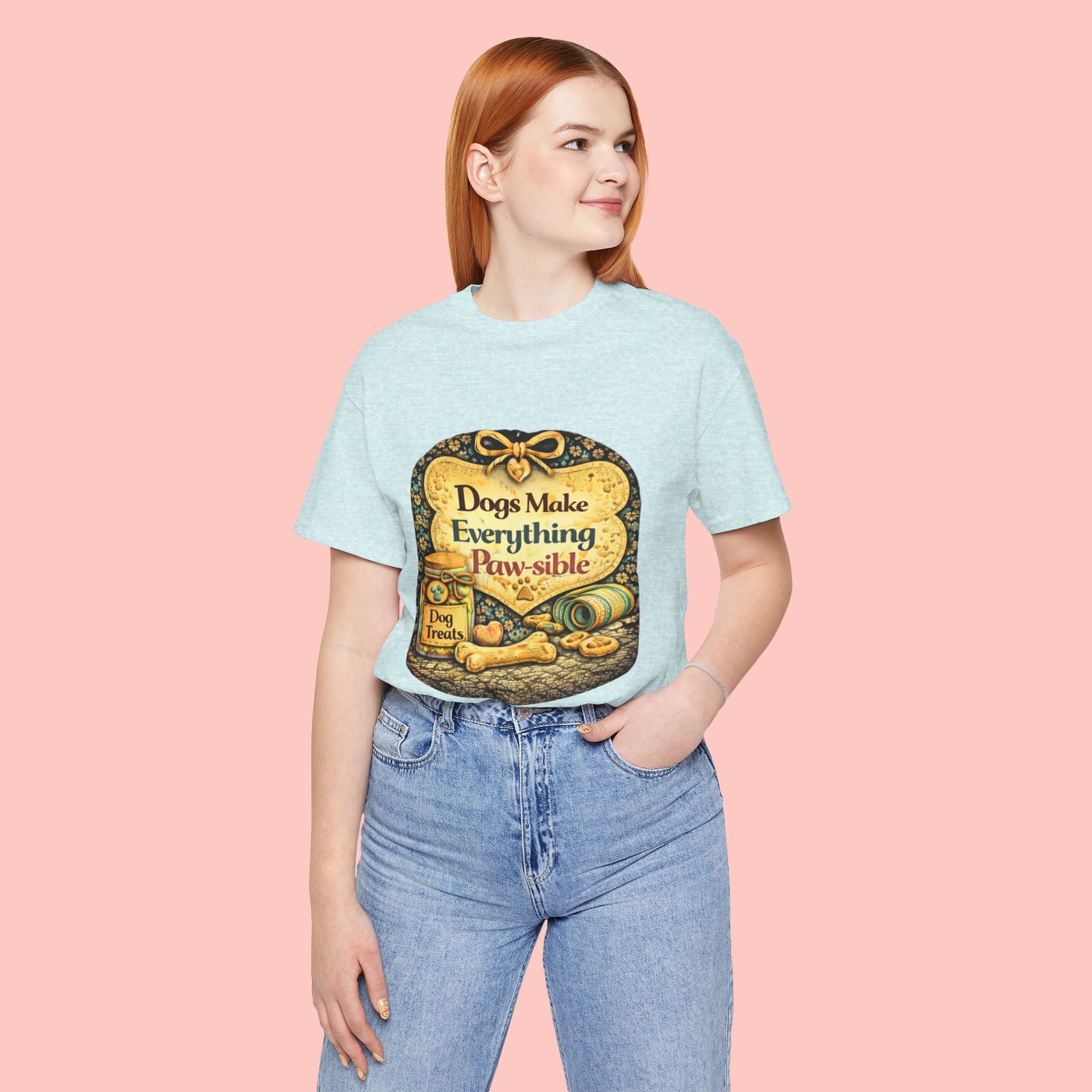 Dog Lover T‑Shirt – "Dogs Make Everything Paw‑sible" Vintage Pet Rescue Tee