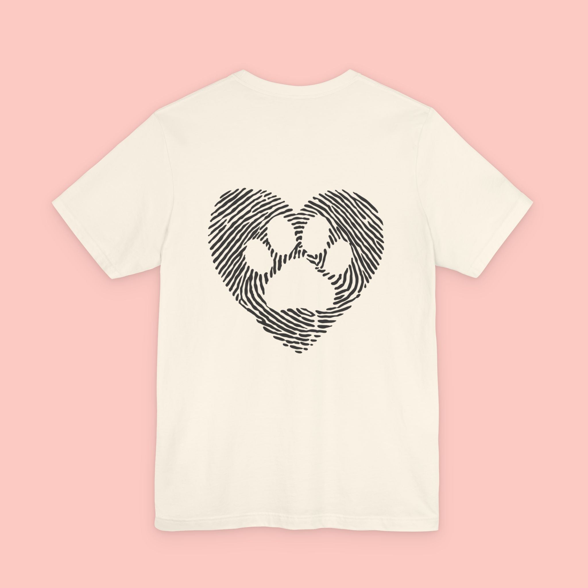 T-Shirt — Heart Pawprint Fingerprint Design (Pet Lover Gift)