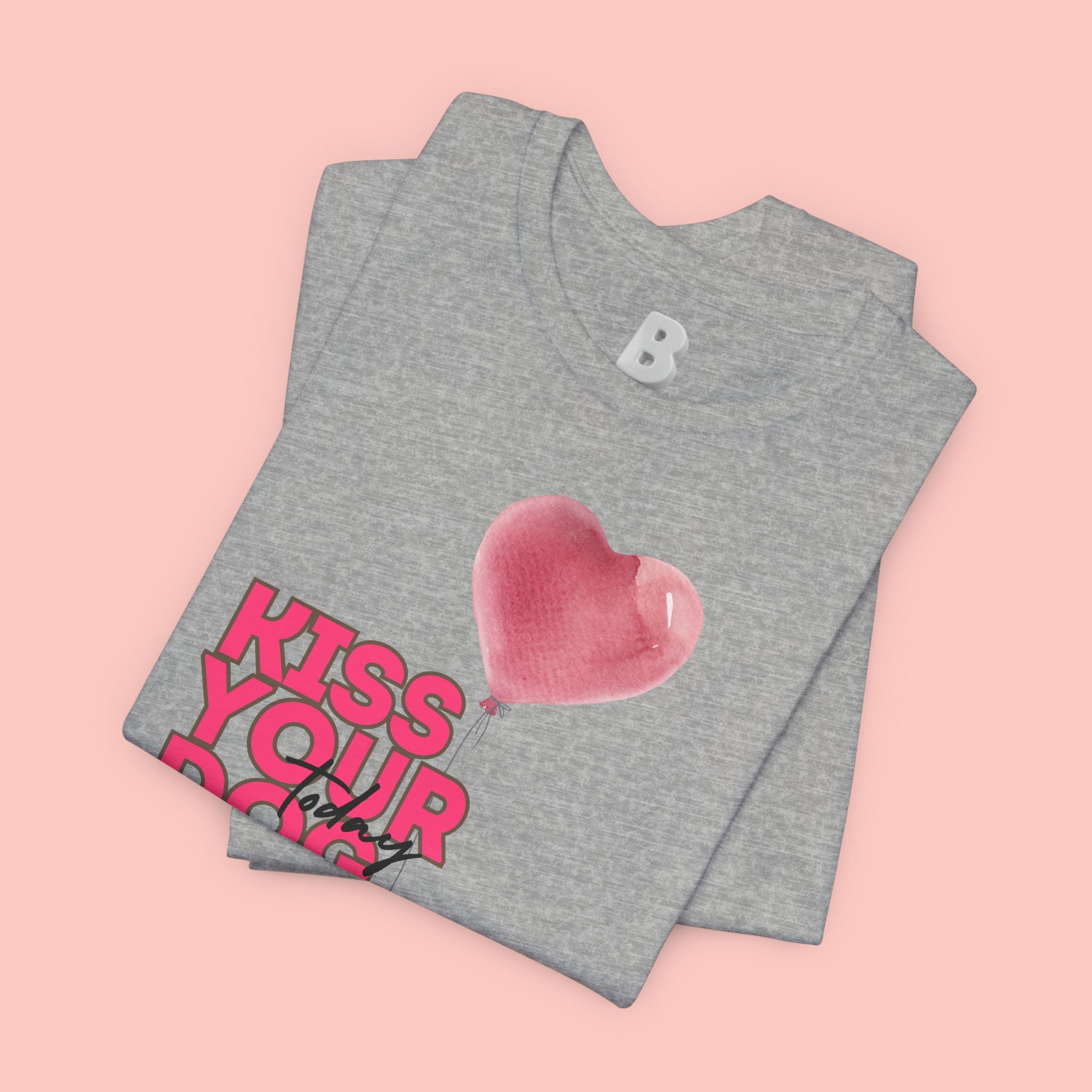 Kiss Your Dog T-Shirt — Cute Corgi with Heart Balloon Pet Lover Tee