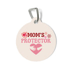 Mom's Protector Pet Tag — Pink Heart Rescue ID Tag for Dogs & Cats