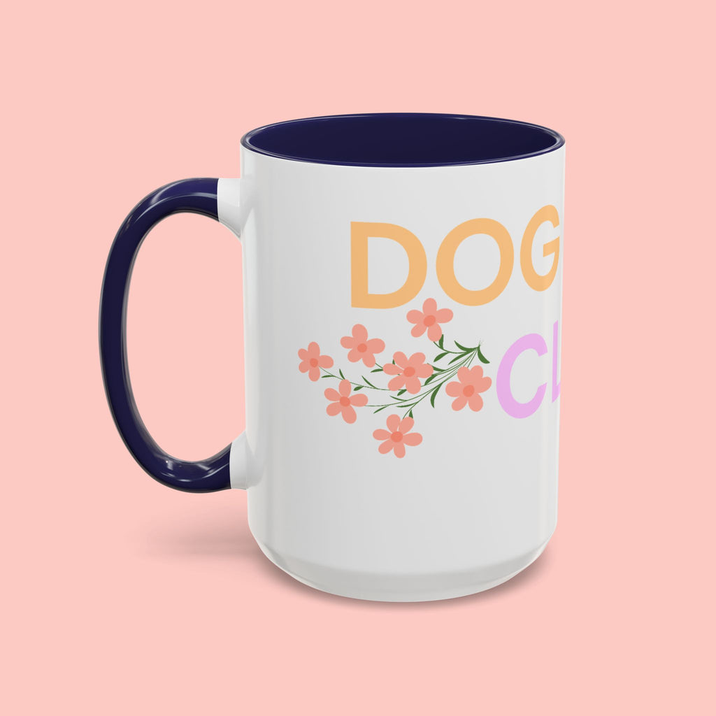 Dog Mom Club Accent Coffee Mug – Colorful Paw Print 11/15oz