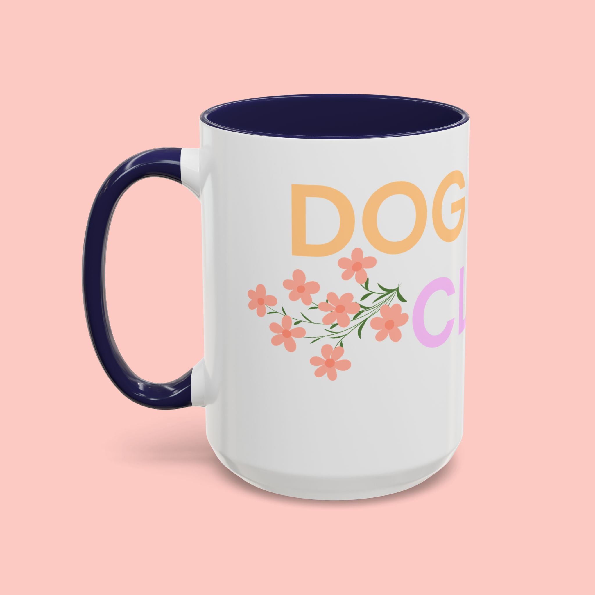 Dog Mom Club Accent Coffee Mug – Colorful Paw Print 11/15oz
