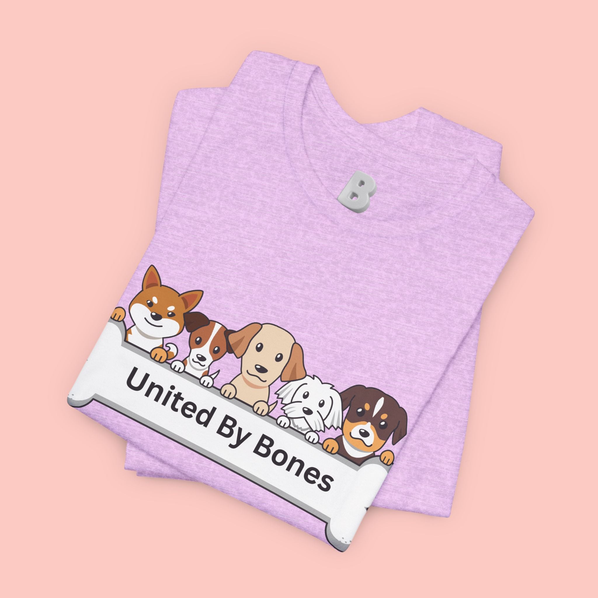 Dog Lover T‑Shirt — "United By Bones" Cute Cartoon Dogs Tee