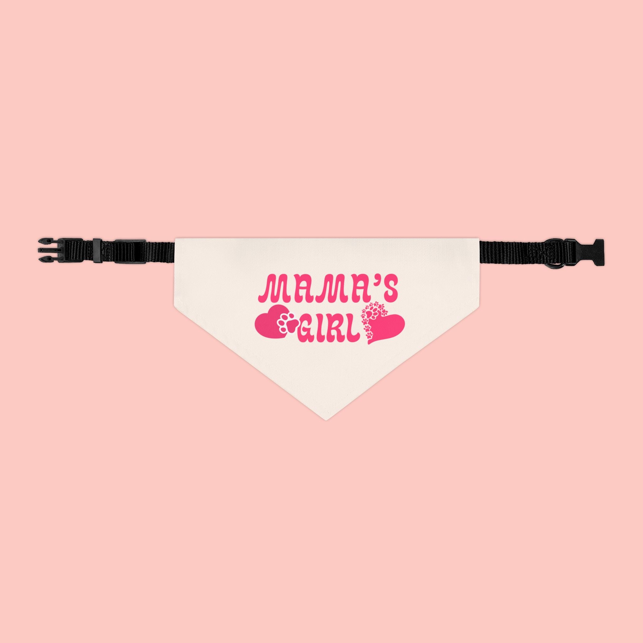 Bandana — "Mama's Girl" Pink Paw & Heart Pet Bandana Collar
