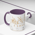 I Love Dogs Accent Coffee Mug — Gold Leaf Dog Lover Ceramic Mug (11oz & 15oz)
